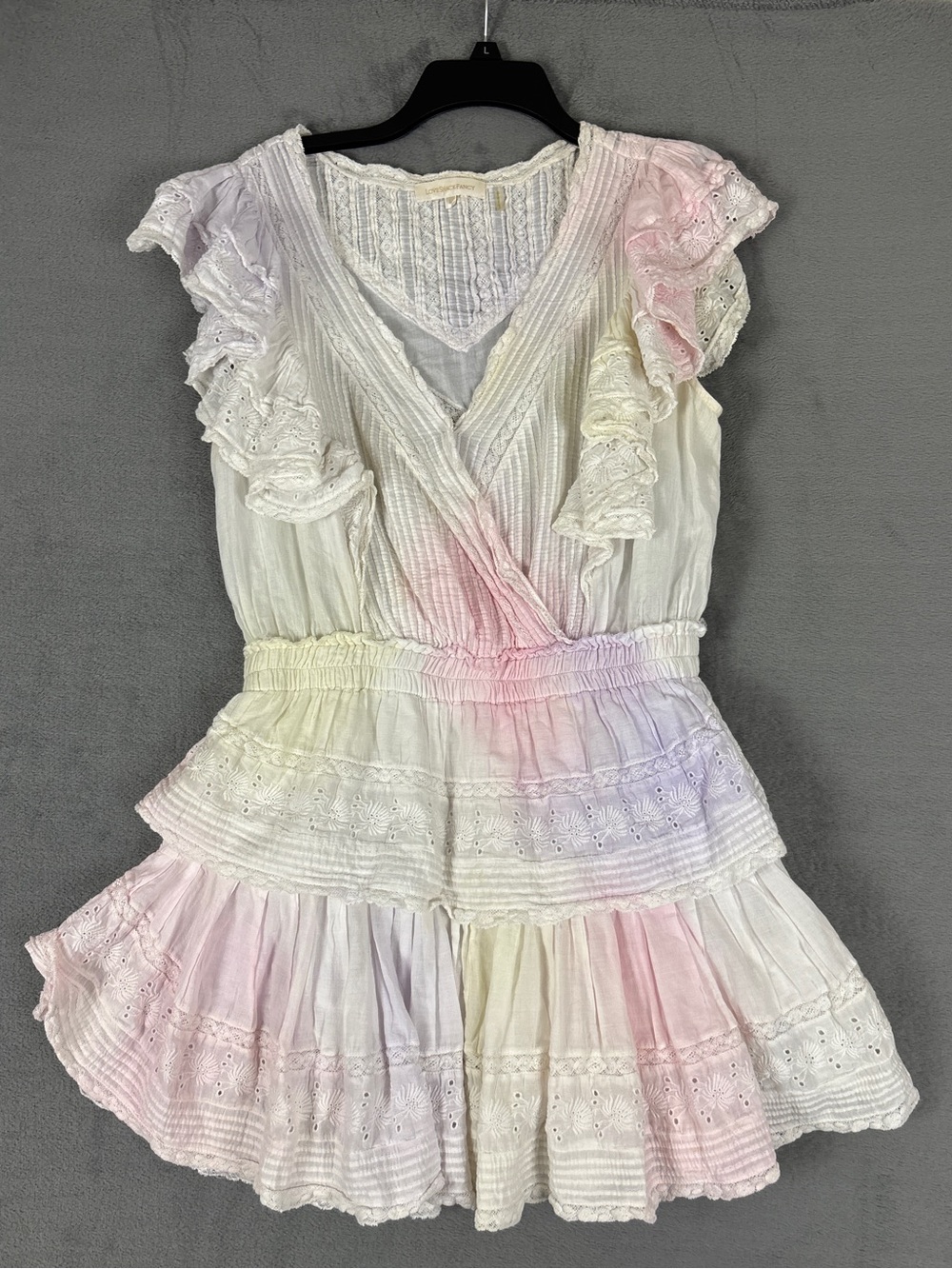 LoveShackFancy Gwen Dress White Pastel Ruffle Tiered Dress